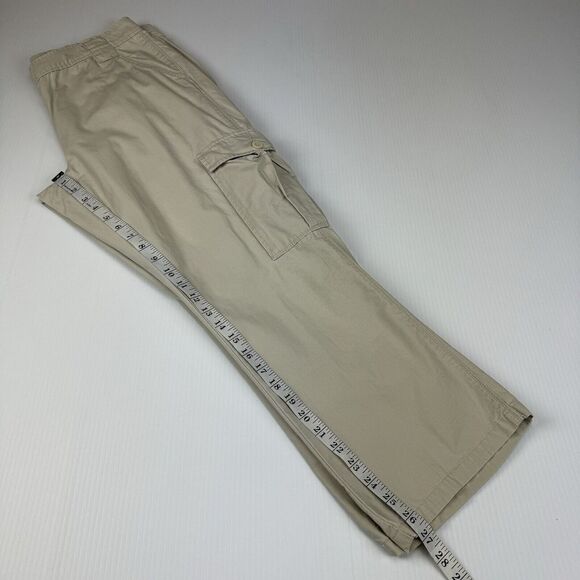 Calvin Klein Jeans Cropped Pants Cream Beige Khaki Cotton Size 12 - Picture 10 of 12